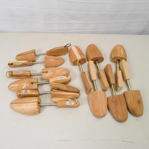 Lot 6 Pairs Wooden Shoe Trees Stretchers Investment Clothiers Rigger Gordons etc